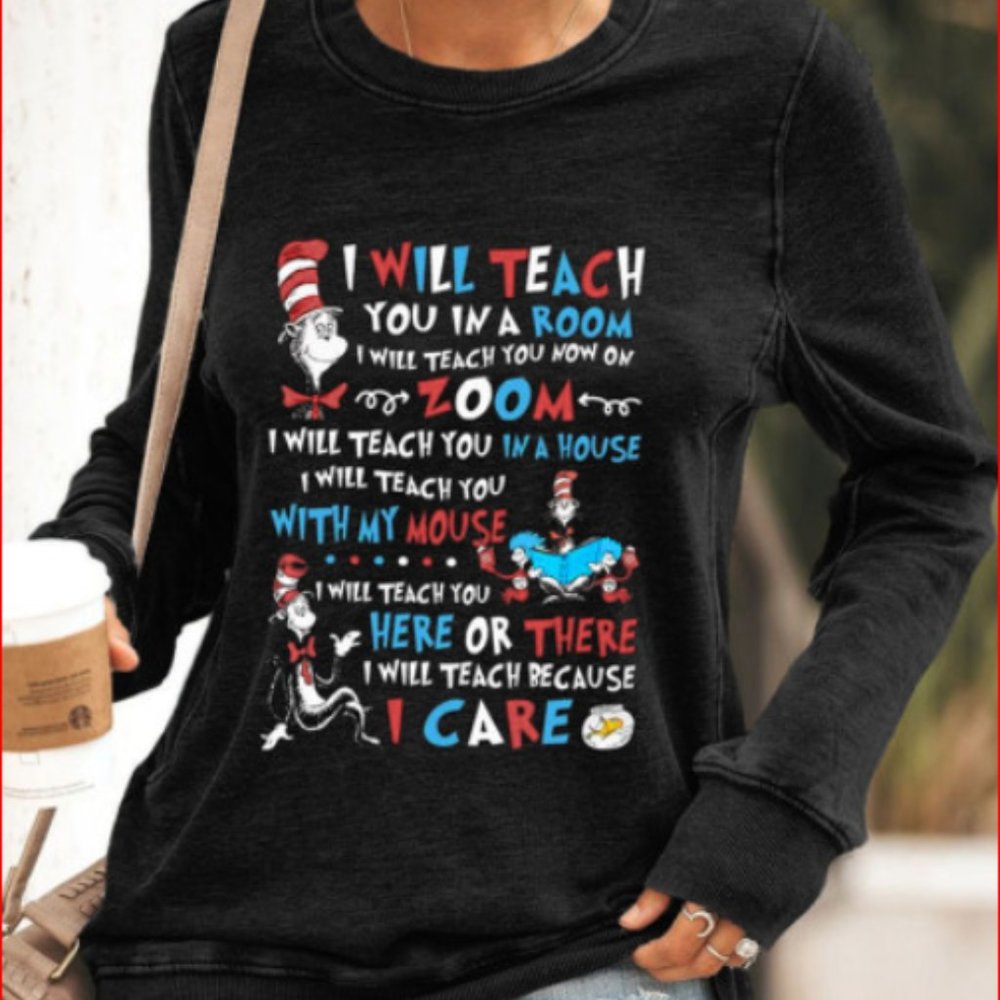#4. Top Shirt Teacher Pullover Long Sleeve Small